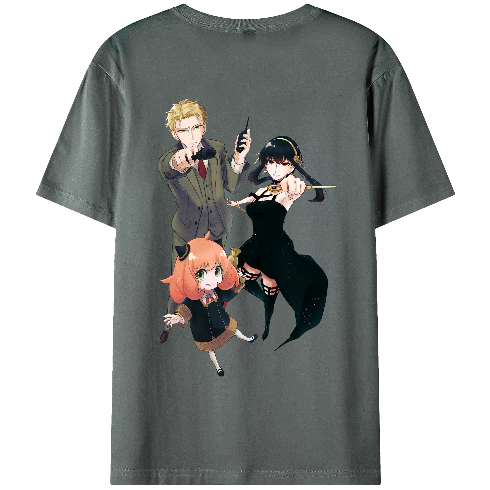 （画像用） SPY×FAMILY间谍家家酒 綿100％ メンズ半袖Tシャツ（バックプリント） 通気性
